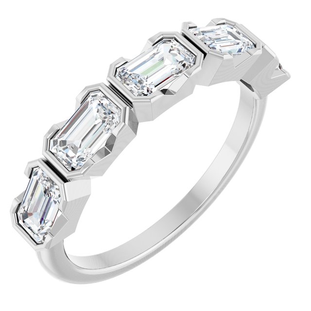 The Una — Five-Stone Bezel Anniversary Band