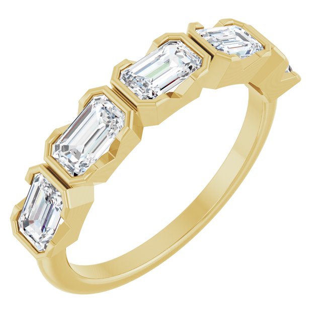 The Una — Five-Stone Bezel Anniversary Band - Yellow