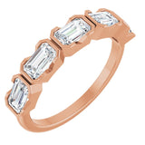The Una — Five-Stone Bezel Anniversary Band - Rose