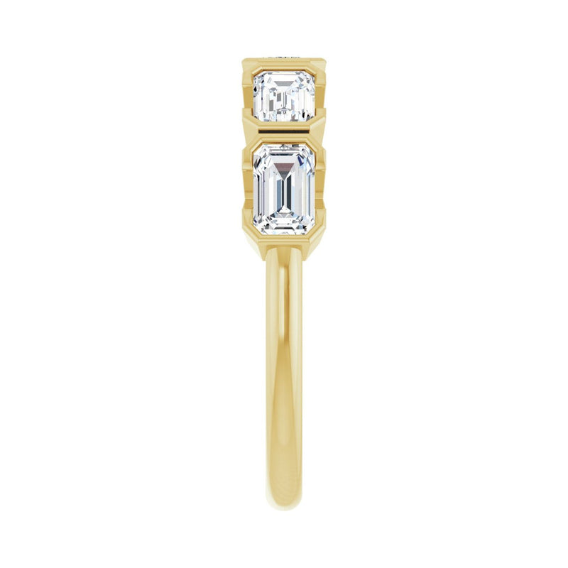 1 1/2 ct tw Five-Stone Bezel Lab Grown Anniversary Band in 14K Wh... - view 4