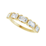 1 1/2 ct tw Five-Stone Bezel Lab Grown Anniversary Band in 14K Wh... - view 5