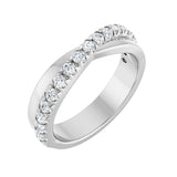 1/2 ct tw Cross Lab Grown Anniversary Band in 14K White Gold...
