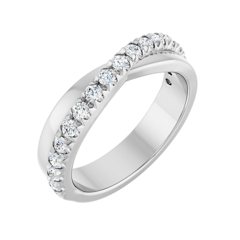 1/2 ct tw Cross Lab Grown Anniversary Band in 14K White Gold...