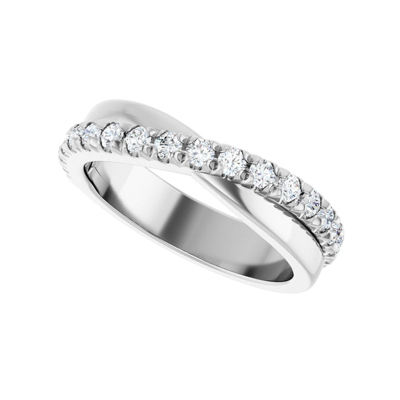 1/2 ct tw Cross Lab Grown Anniversary Band in 14K White Gold... - view 5