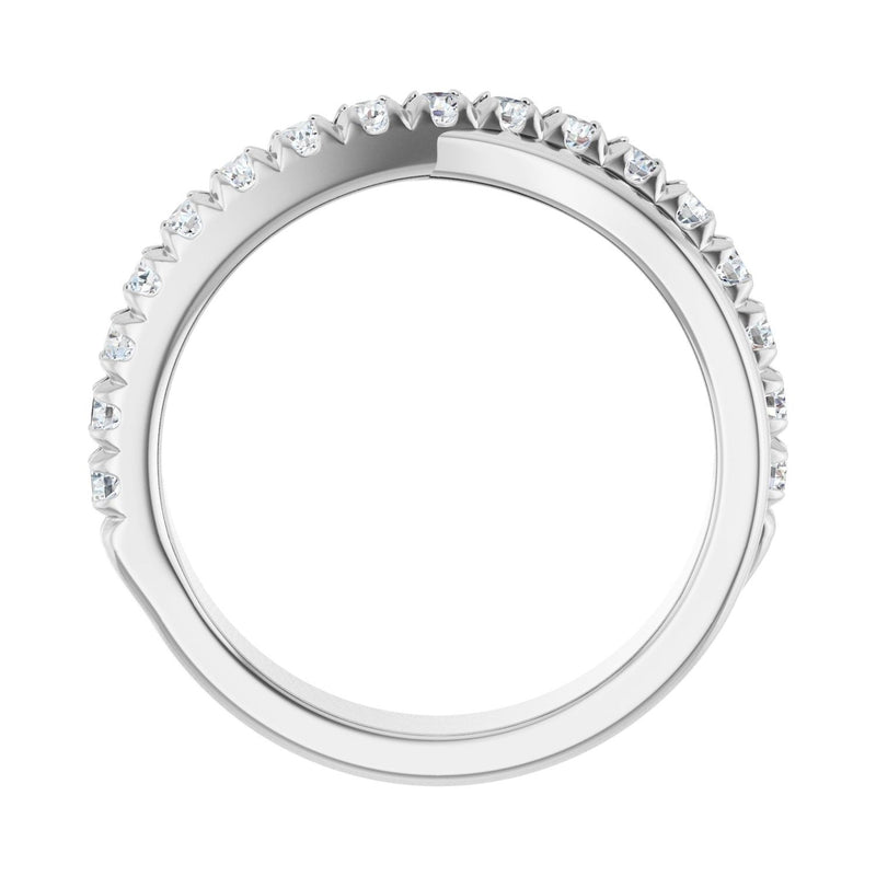 1/2 ct tw Cross Lab Grown Anniversary Band in 14K White Gold... - view 2