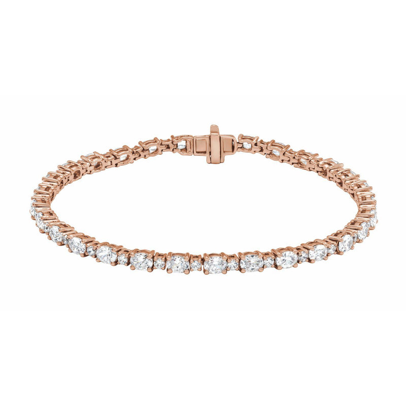 7" Lab Grown Diamond Line Bracelet in 14K White Gold (5 1/2 ct tw...