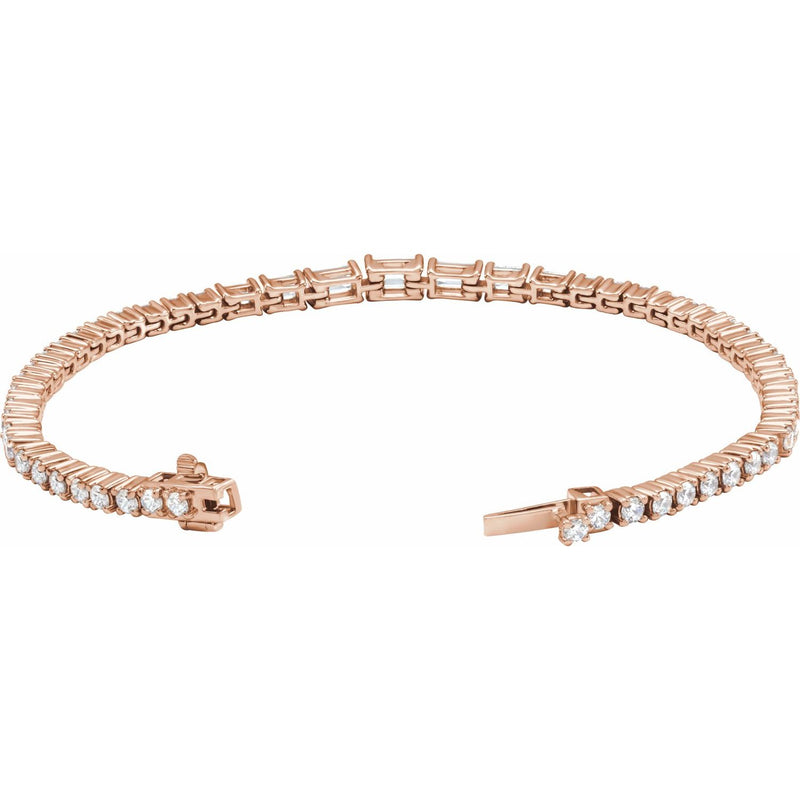 7" Lab Grown Diamond Line Bracelet in 14K White Gold (4 5/8 ct tw... - view 2