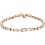 7" Lab Grown Diamond Line Bracelet in 14K White Gold (4 5/8 ct tw...