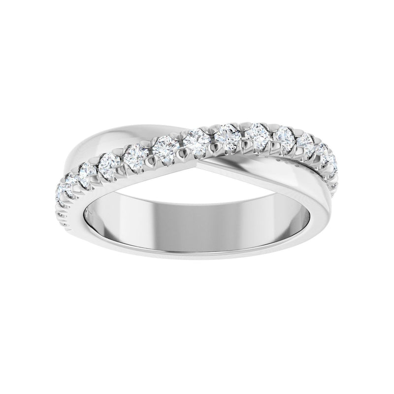 1/2 ct tw Cross Lab Grown Anniversary Band in 14K White Gold... - view 3
