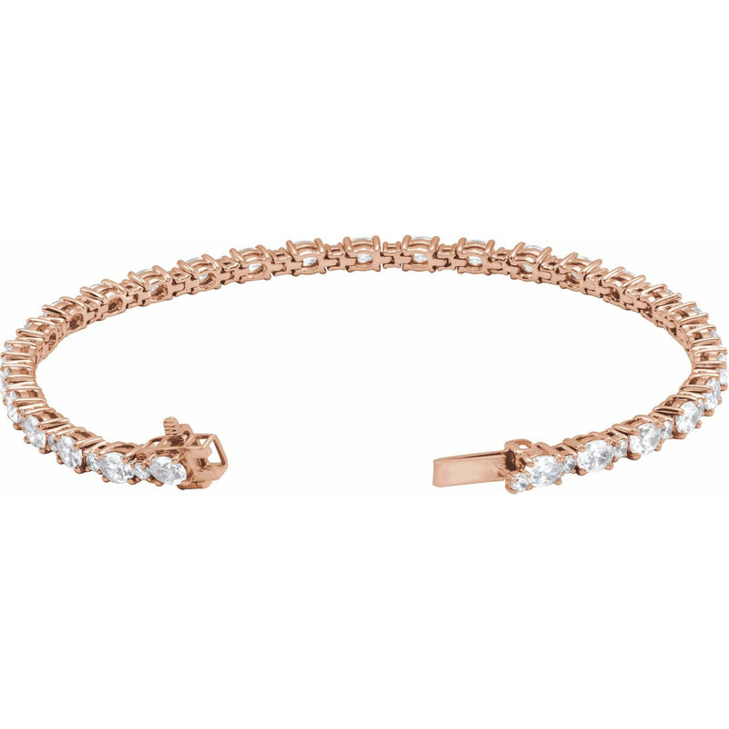 7" Lab Grown Diamond Line Bracelet in 14K White Gold (5 1/2 ct tw... - view 2