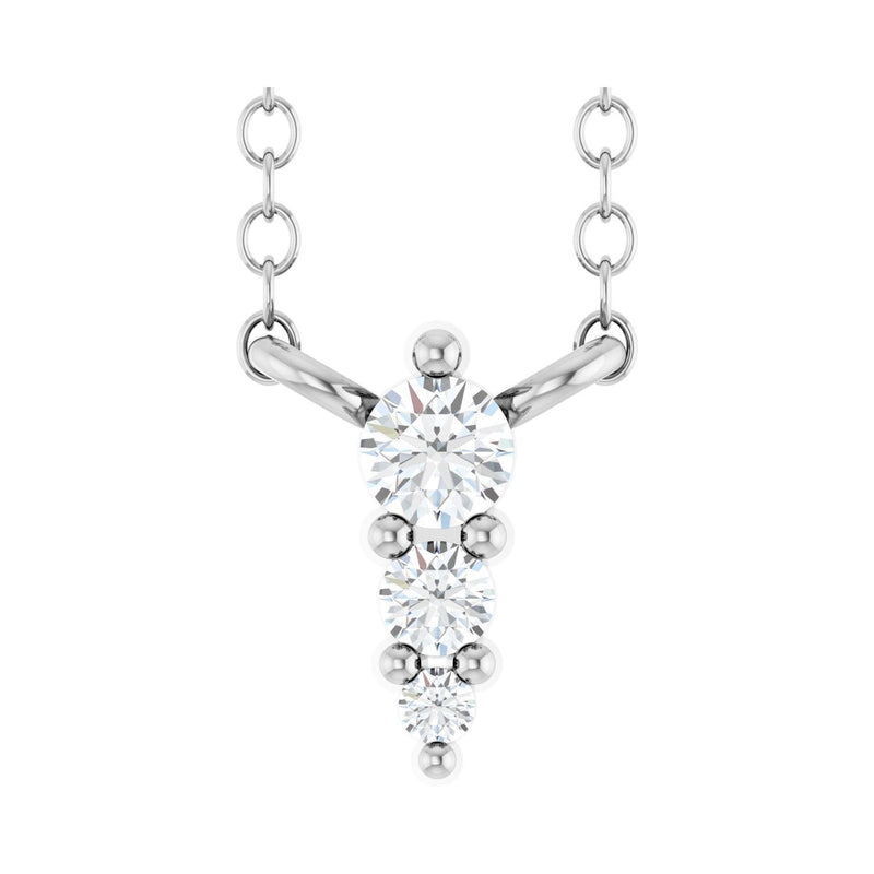 5 ct tw Accented Lab Grown Diamond Necklace in 14K White Gold (18...