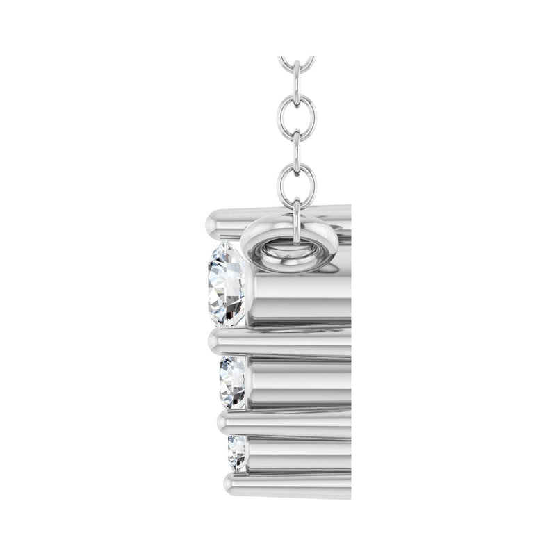 5 ct tw Accented Lab Grown Diamond Necklace in 14K White Gold (18... - view 3