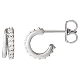 1/6 ct tw Round Lab Grown Diamond Accented Hoop Earrings in 14K W...