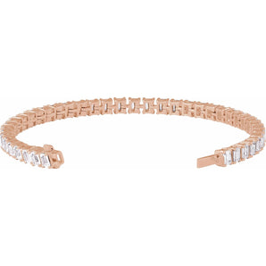 7" Lab Grown Diamond Line Bracelet in 14K White Gold (10 1/2 ct t... - view 3