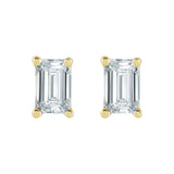1 ct tw Emerald Lab Grown Diamond Stud Earrings in 14K White Gold... - view 2