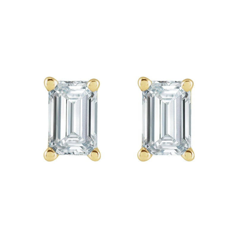 1 ct tw Emerald Lab Grown Diamond Stud Earrings in 14K White Gold... - view 2