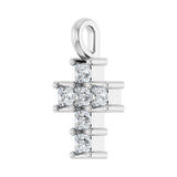 1 ct Square Lab Grown Diamond Accented Cross Pendant in 14K White... - view 2