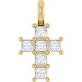 The Aspen — Square Accented Cross Pendant - Yellow
