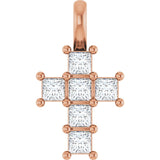 The Aspen — Square Accented Cross Pendant - Rose