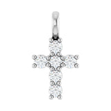 1 1/2 ct Round Lab Grown Diamond Accented Cross Pendant in 14K Wh...