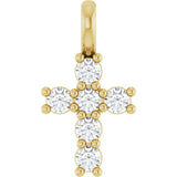 The Caron — Round Accented Cross Pendant - Yellow