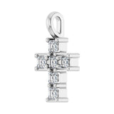 1 ct Asscher Lab Grown Diamond Accented Cross Pendant in 14K Whit... - view 2