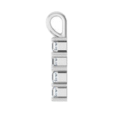 1 ct Asscher Lab Grown Diamond Accented Cross Pendant in 14K Whit... - view 3