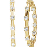 1 ct tw Round Lab Grown Diamond Hoop Earrings in 14K White Gold... - view 2