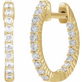 1 ct tw Round Lab Grown Diamond Hoop Earrings in 14K White Gold... - view 2