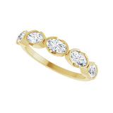 9/10 ct tw Five-Stone Bezel Lab Grown Anniversary Band in 14K Whi... - view 5