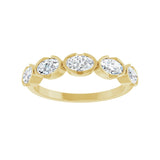 9/10 ct tw Five-Stone Bezel Lab Grown Anniversary Band in 14K Whi... - view 3