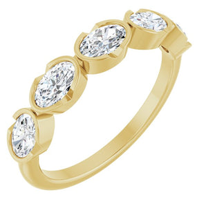 The Shore — Five-Stone Bezel Anniversary Band - Yellow