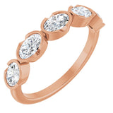 The Shore — Five-Stone Bezel Anniversary Band - Rose