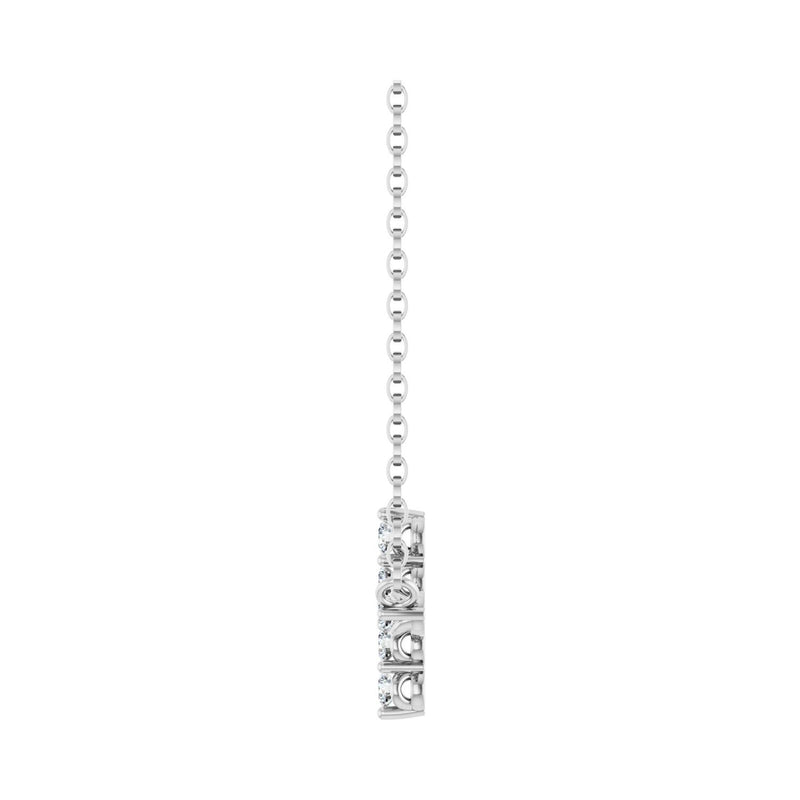 1/3 ct tw Accented Cross Lab Grown Diamond Necklace in 14K White ... - view 3
