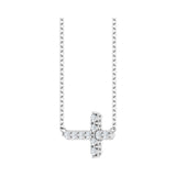1/3 ct tw Accented Cross Lab Grown Diamond Necklace in 14K White ... - view 2