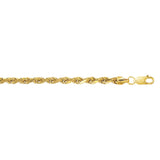 10K Gold 4.0mm Diamond Cut Lite Rope Chain 