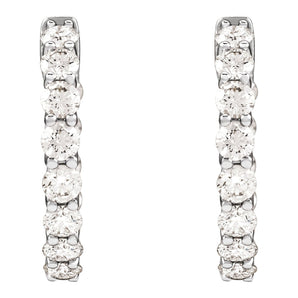 2 1/5 ct tw Round Lab Grown Diamond Hoop Earrings in 14K White Go... - view 3