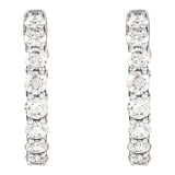 2 1/5 ct tw Round Lab Grown Diamond Hoop Earrings in 14K White Go... - view 3