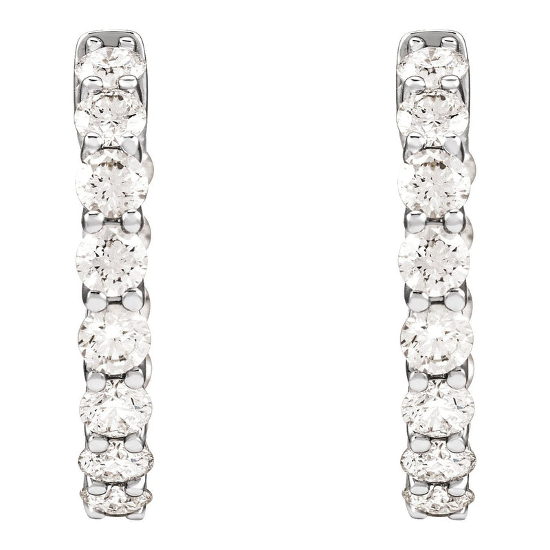 2 1/5 ct tw Round Lab Grown Diamond Hoop Earrings in 14K White Go... - view 3