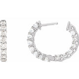 2 1/5 ct tw Round Lab Grown Diamond Hoop Earrings in 14K White Go... - view 4