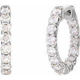 2 1/5 ct tw Round Lab Grown Diamond Hoop Earrings in 14K White Go... - view 2