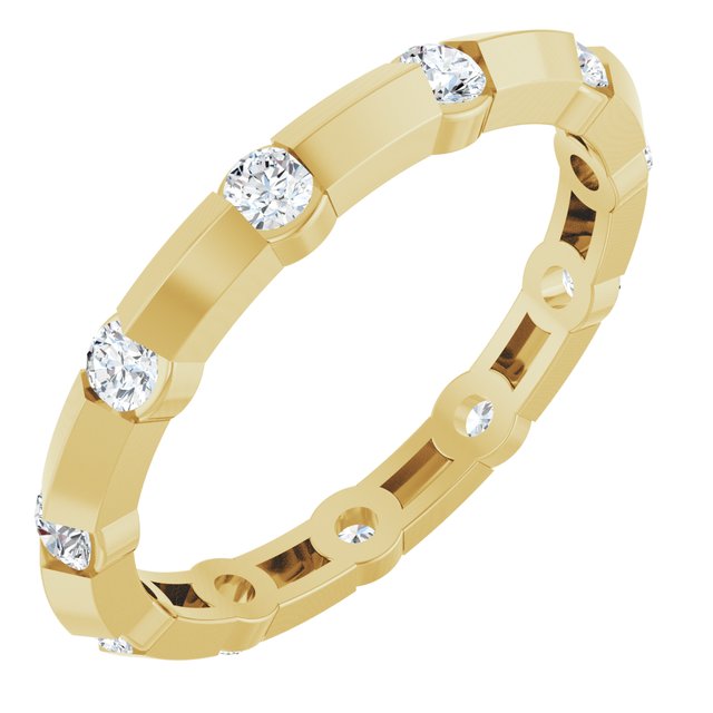 The Bianca — Eternity Channel-Set Anniversary Band - Yellow