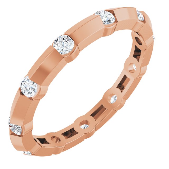 The Bianca — Eternity Channel-Set Anniversary Band - Rose
