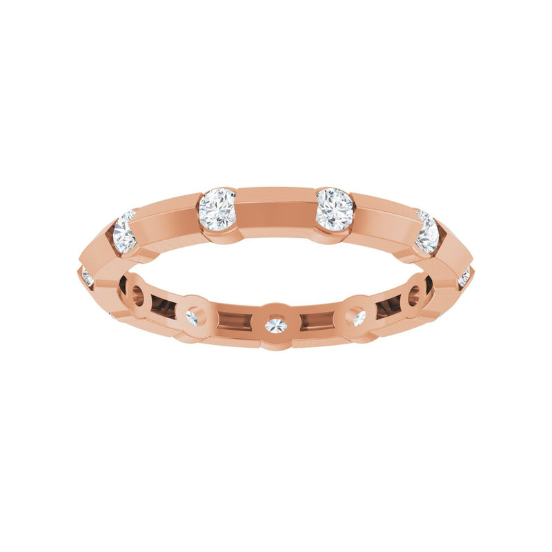 1/2 ct tw Eternity Channel-Set Lab Grown Anniversary Band in 14K ... - view 3