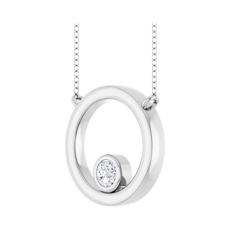 1/6 ct tw Solitaire Lab Grown Diamond Necklace in 14K White Gold ... - view 2