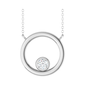 1/6 ct tw Solitaire Lab Grown Diamond Necklace in 14K White Gold ...