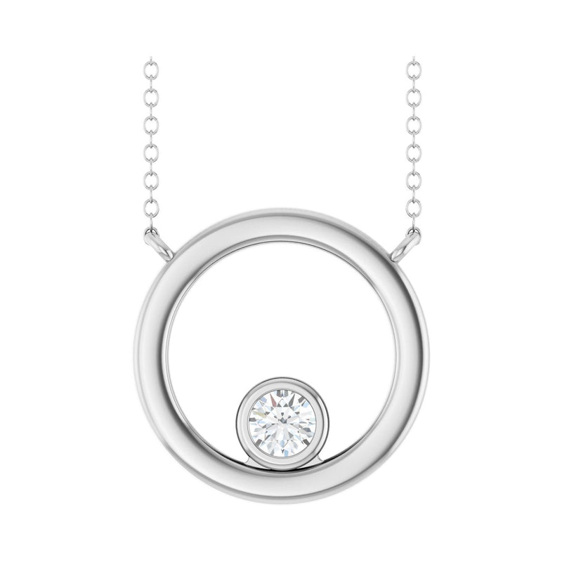 1/6 ct tw Solitaire Lab Grown Diamond Necklace in 14K White Gold ...