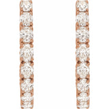 2 5/8 ct tw Oval Lab Grown Diamond Hoop Earrings in 14K White Gol... - view 3
