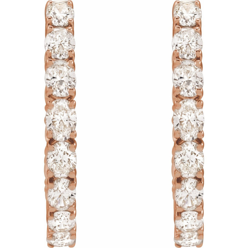 2 5/8 ct tw Oval Lab Grown Diamond Hoop Earrings in 14K White Gol... - view 3