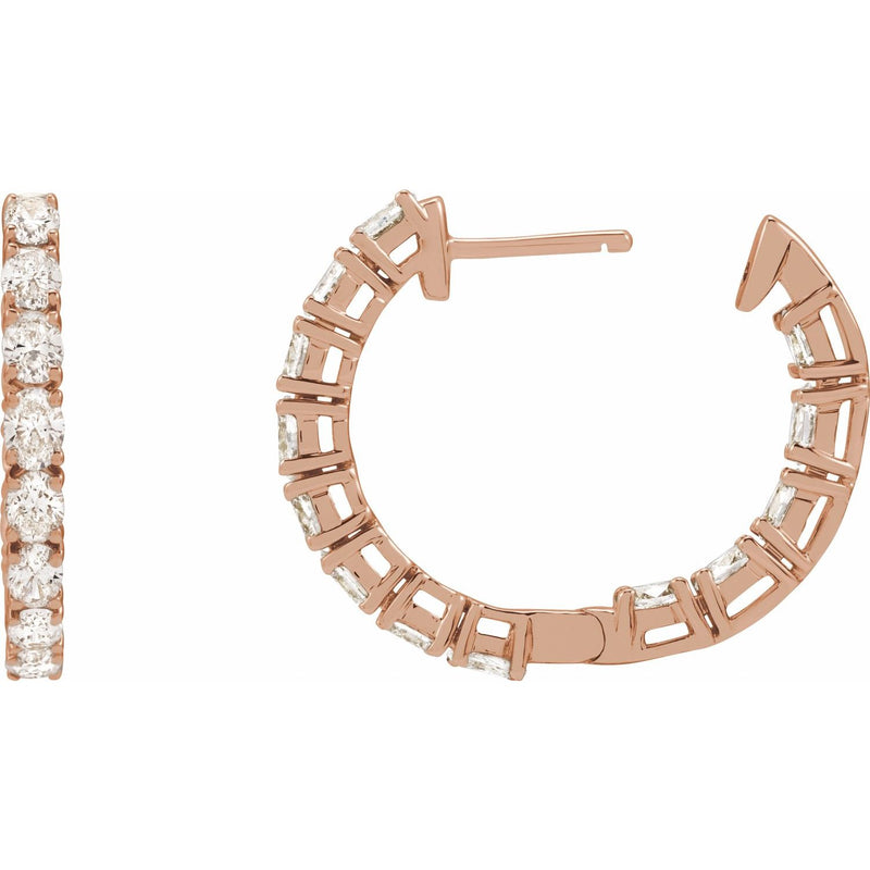 2 5/8 ct tw Oval Lab Grown Diamond Hoop Earrings in 14K White Gol... - view 4